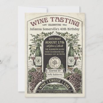 Wine Tasting Invitations (vintage) V.3 by Anything_Goes at Zazzle