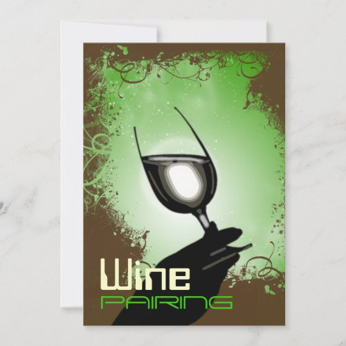 Wine tasting pairing party ~ elegant 5 x 7 invite