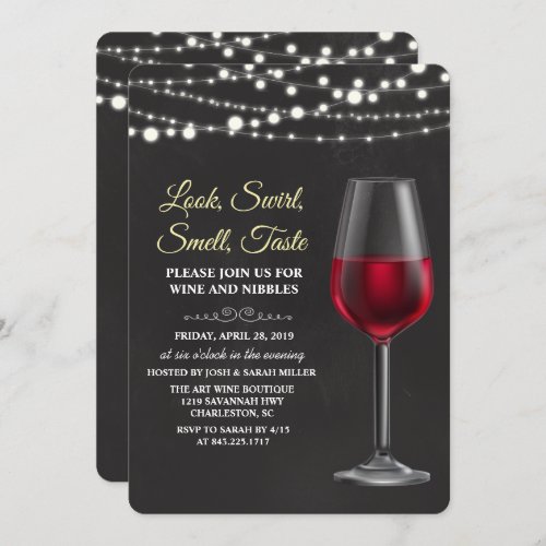 Wine Tasting Party Chalkboard Invitation