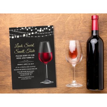 Wine Tasting Party Chalkboard Invitation by PaperandPomp at Zazzle