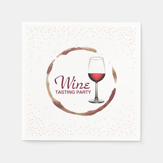 Wine Tasting Party Classy Wine Glass Stain Napkins (Front)