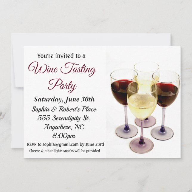 Wine Tasting Party Invitation (Front)