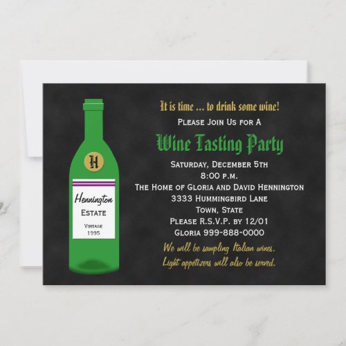 Wine Tasting Party Invitation - Chalkboard