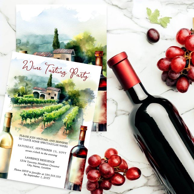 Wine Tasting Party Invitation (For the wine connoisseurs, this invitation is perfect to invite your guests to partake in wines. )
