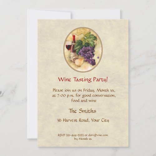 Wine Tasting Party Personalized Invitations