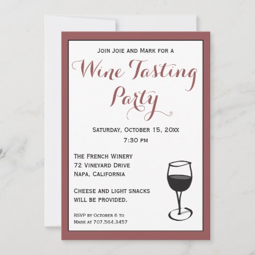Wine Tasting Party Invitation Template