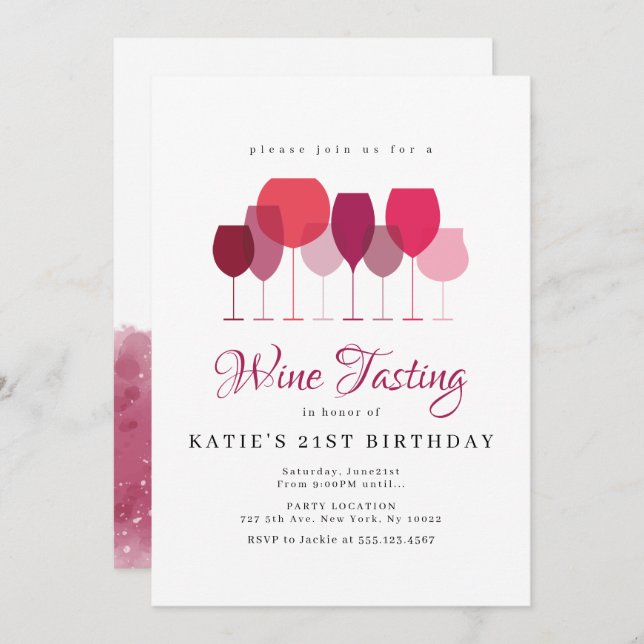 Wine Tasting Party Invitations (Front/Back)