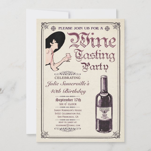 Wine Tasting Party Invitations (v.1) (Front)
