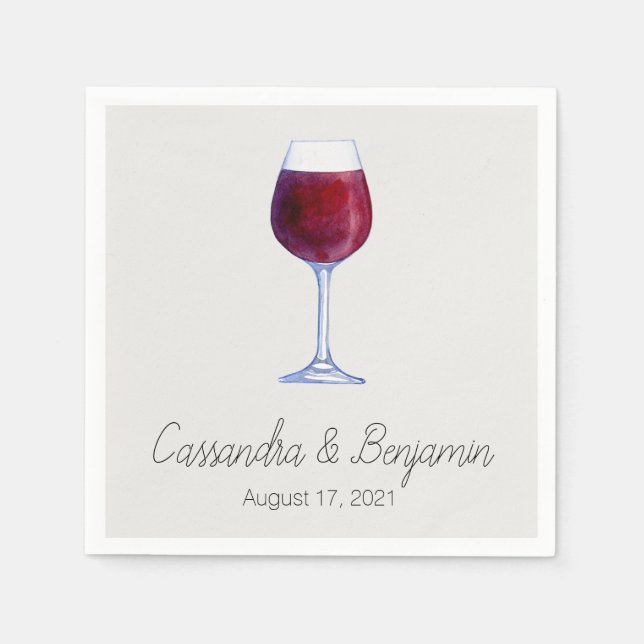 Wine Tasting Party or Shower Cocktail Napkins (Front)