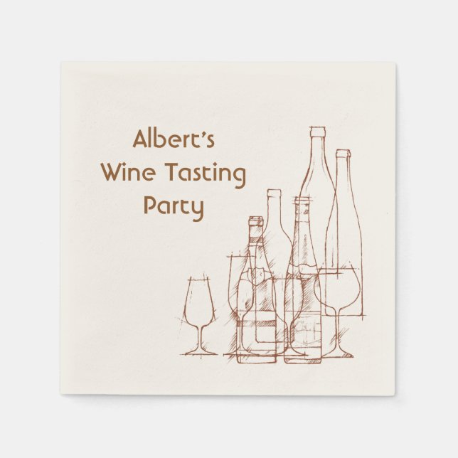 Wine Tasting Party Paper Napkins (Front)