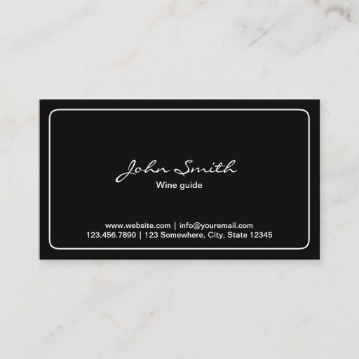 Customizable Dark Round Corner Wine Tasting Business Card
