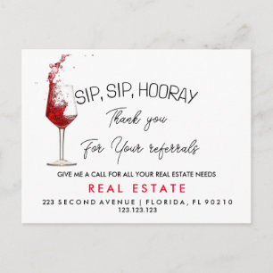 Wine tasting Pouring Wine Watercolour real estate  Announcement Postcard