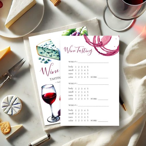 Wine Tasting Rating Scorecard Flyer