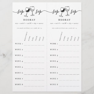 Wine Tasting Rating Scorecard Letterhead