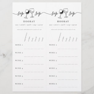 Wine Tasting Rating Scorecard Letterhead