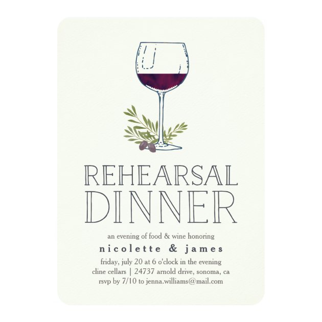 Wine Tasting Rehearsal Dinner Invitation