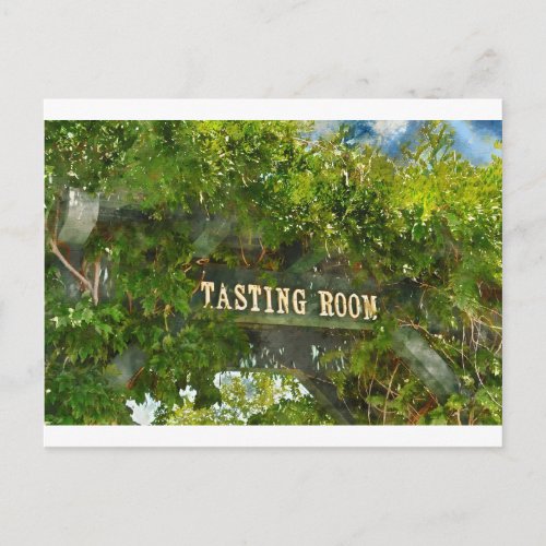 Wine Tasting Room Sign Postcard