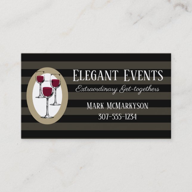 Wine tasting sommelier catering business card, ... card (Front)