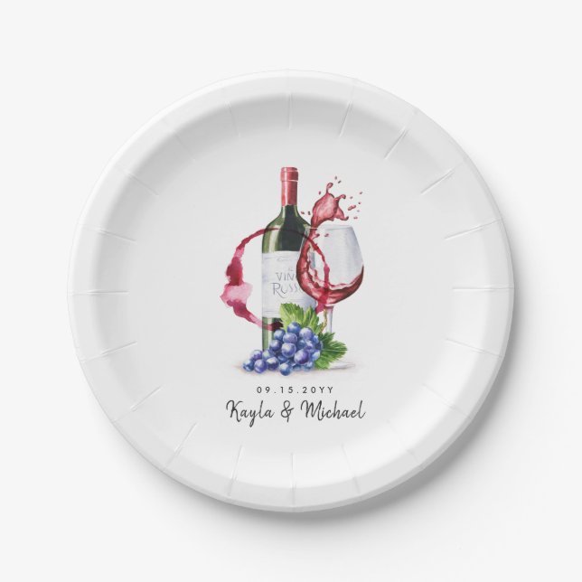 Wine Tasting | Special Occassion Celebration Paper Plates (Front)