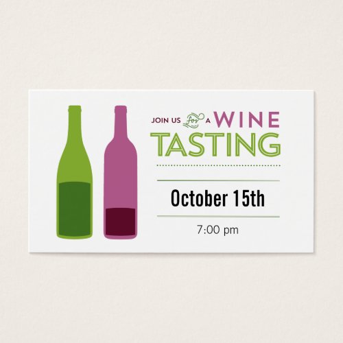 Wine Tasting Ticket Business Card