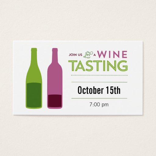 Customizable Wine Tasting Ticket Business Card