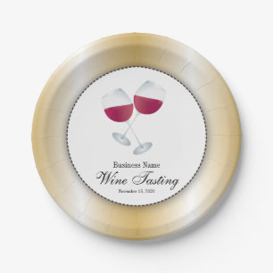 Wine Tasting with Glass of Red Wine Paper Plates