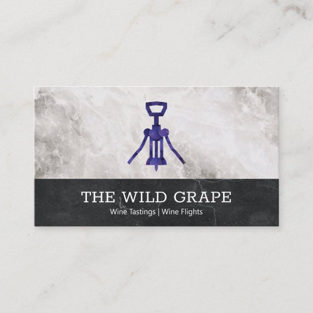 Wine Tastings | Marble | Wine Opener Business Card (Front)