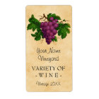 Wine Template Vintage Grapes Personalized Bottle