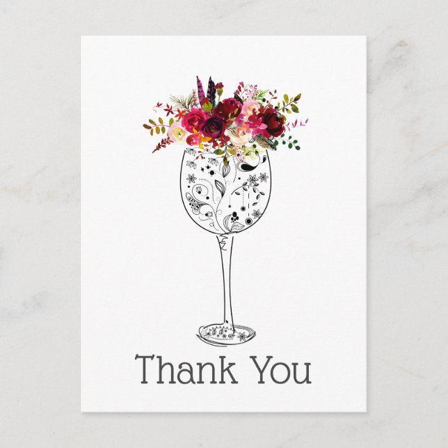 wine,  thank you card (Front)