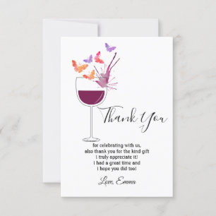 wine, thank you card