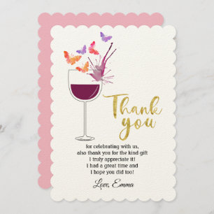 wine, thank you card