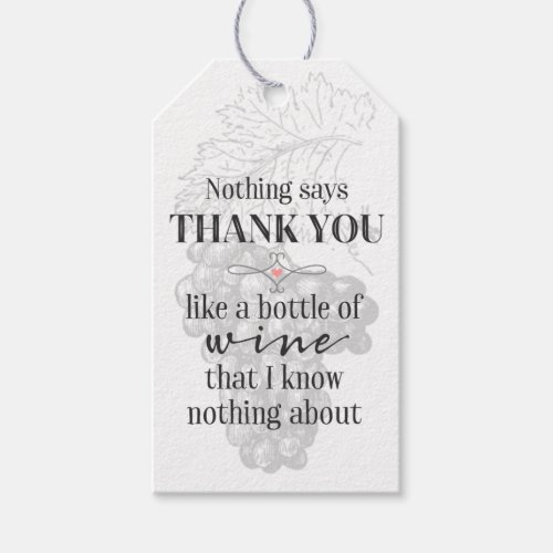 Wine Thank You Custom Personalized Gift Tags