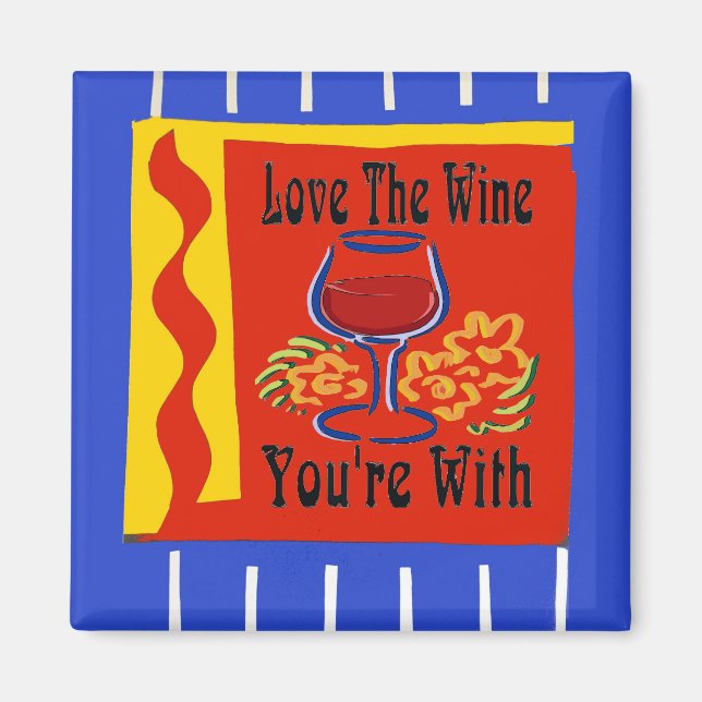 Wine, Thanks, edit text Magnet (Front)