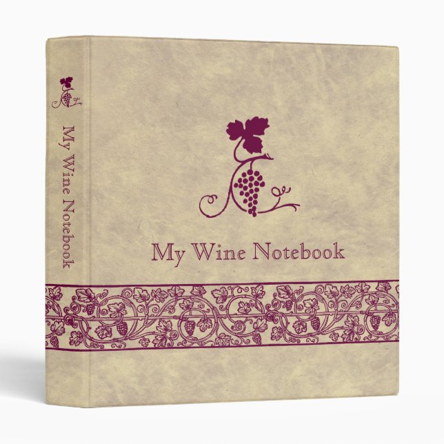 Wine theme 3 ring binder (Front/Spine)