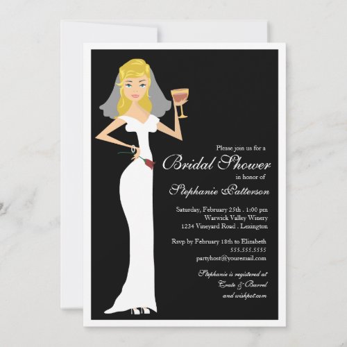 Wine Theme Bridal Shower Celebration Invitation