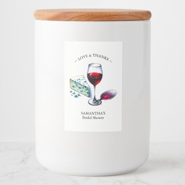 Wine Theme Bridal Shower Food Label (Front)