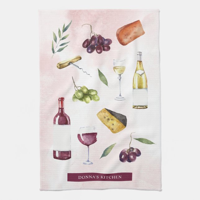 Wine Theme Kitchen Towel (Vertical)