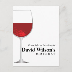 wine theme , men birthday Postcard invitation