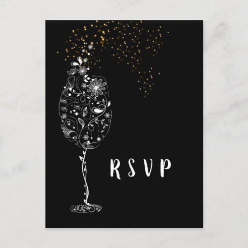 wine theme party Postcard RSVP