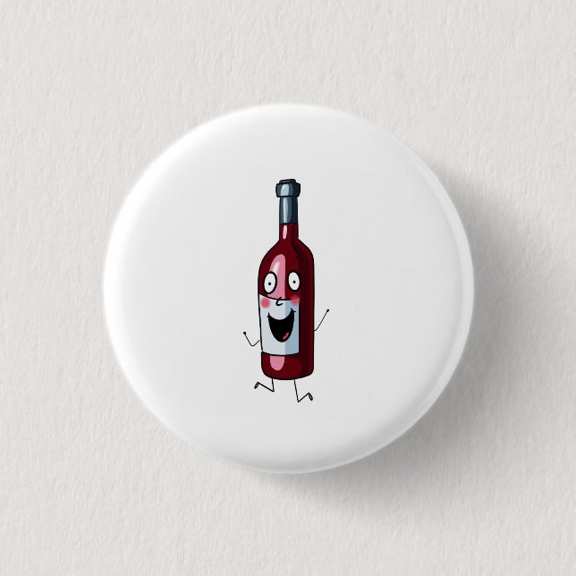 Wine theme, red wine, bottle of wine button (Front)