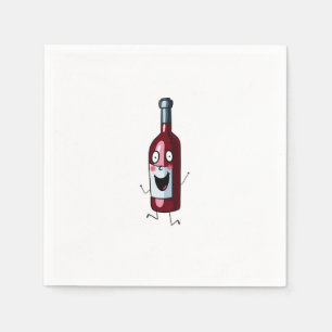 Wine theme, red wine, bottle of wine napkins
