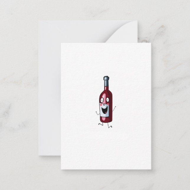 Wine theme, red wine, bottle of wine note card (Front)