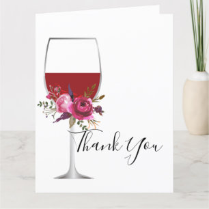 wine theme, thank you card