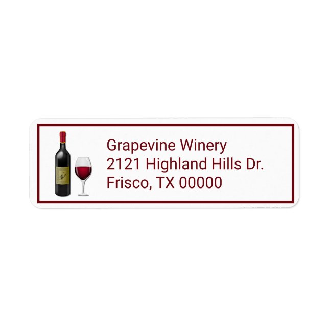 Wine Themed Address Label (Front)