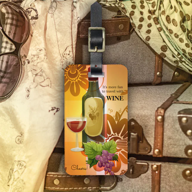 Wine Themed Artistic Design Luggage Tag (Creator Uploaded)