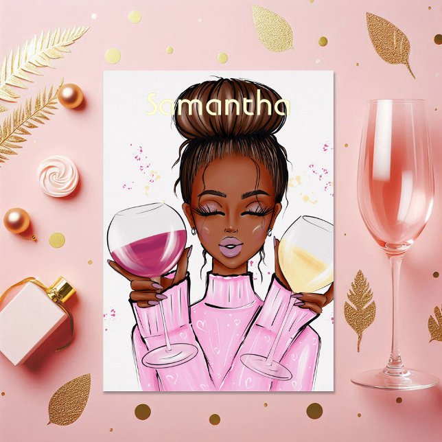 Wine-Themed Birthday Party Foil Invitation (Wine-Themed Birthday Party Foil Invitation)