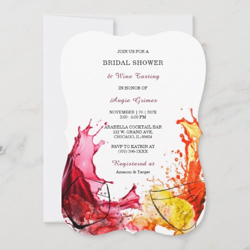 Wine_themed Bridal Shower invitations 