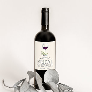 Wine Themed Bridal Shower Label