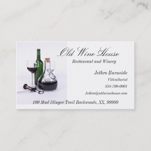 Wine Themed Business Cards