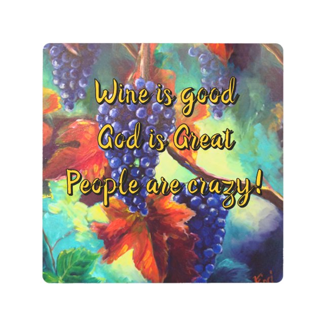 Wine themed  metal print (Front)